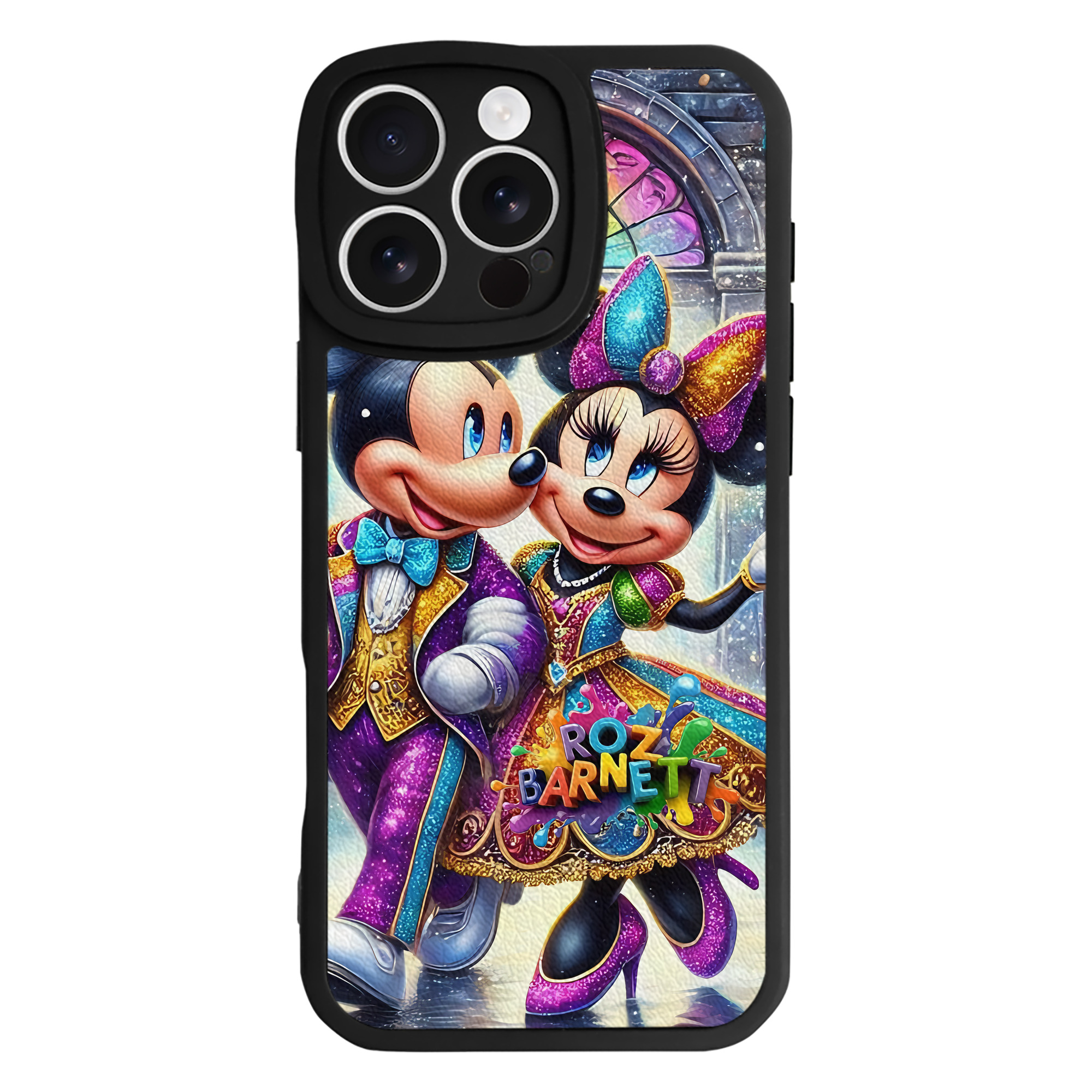 （画像用） ミッキーマウス Mickey Mouse 【iPhone 16シリーズ対応】シリコンスマホケース（レザー調） 材質：シリコン